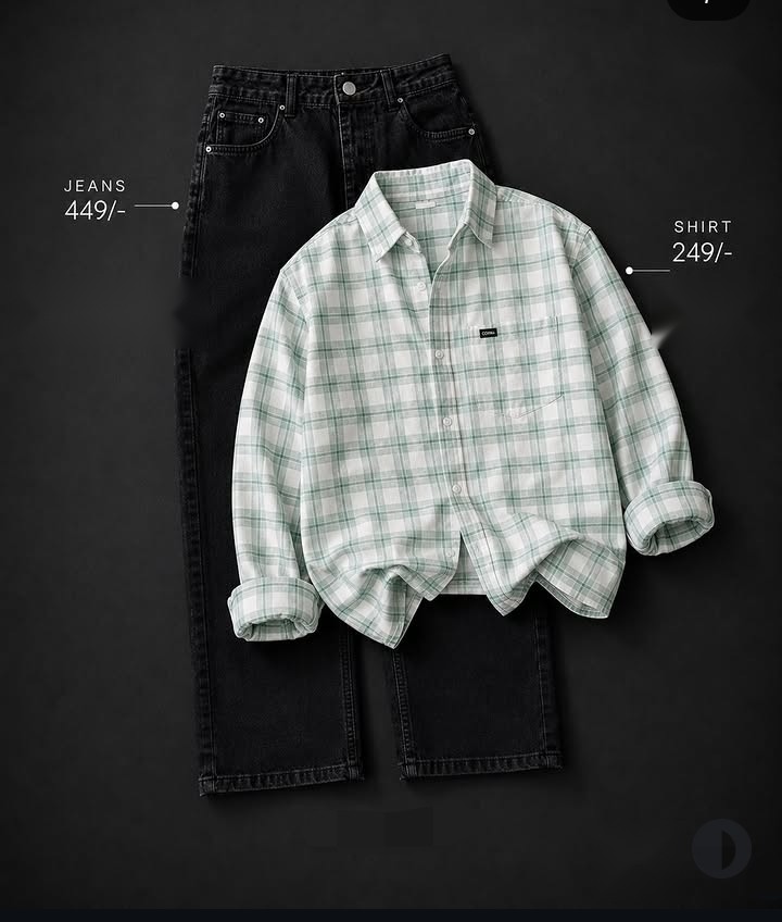Mint Check Flannel Shirt
